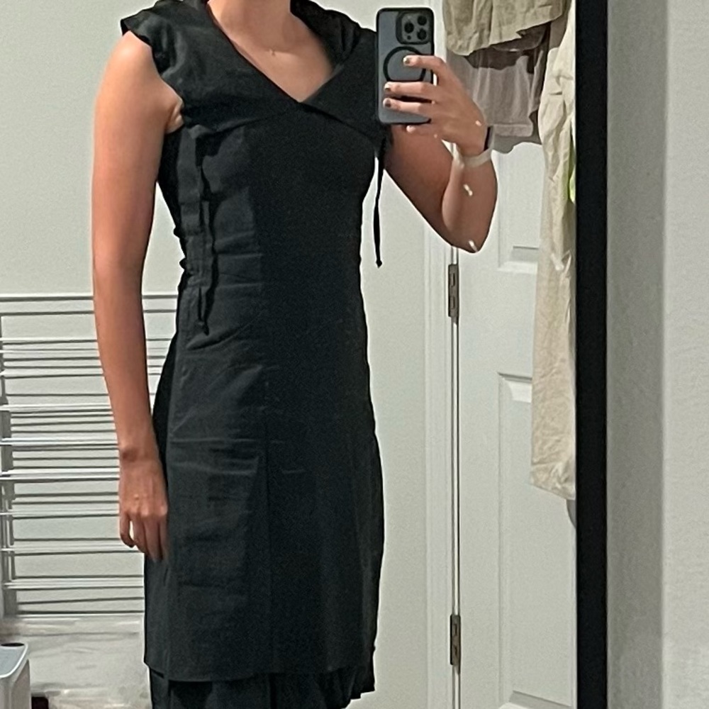 Sarah Pacini Black One Shoulder Dress